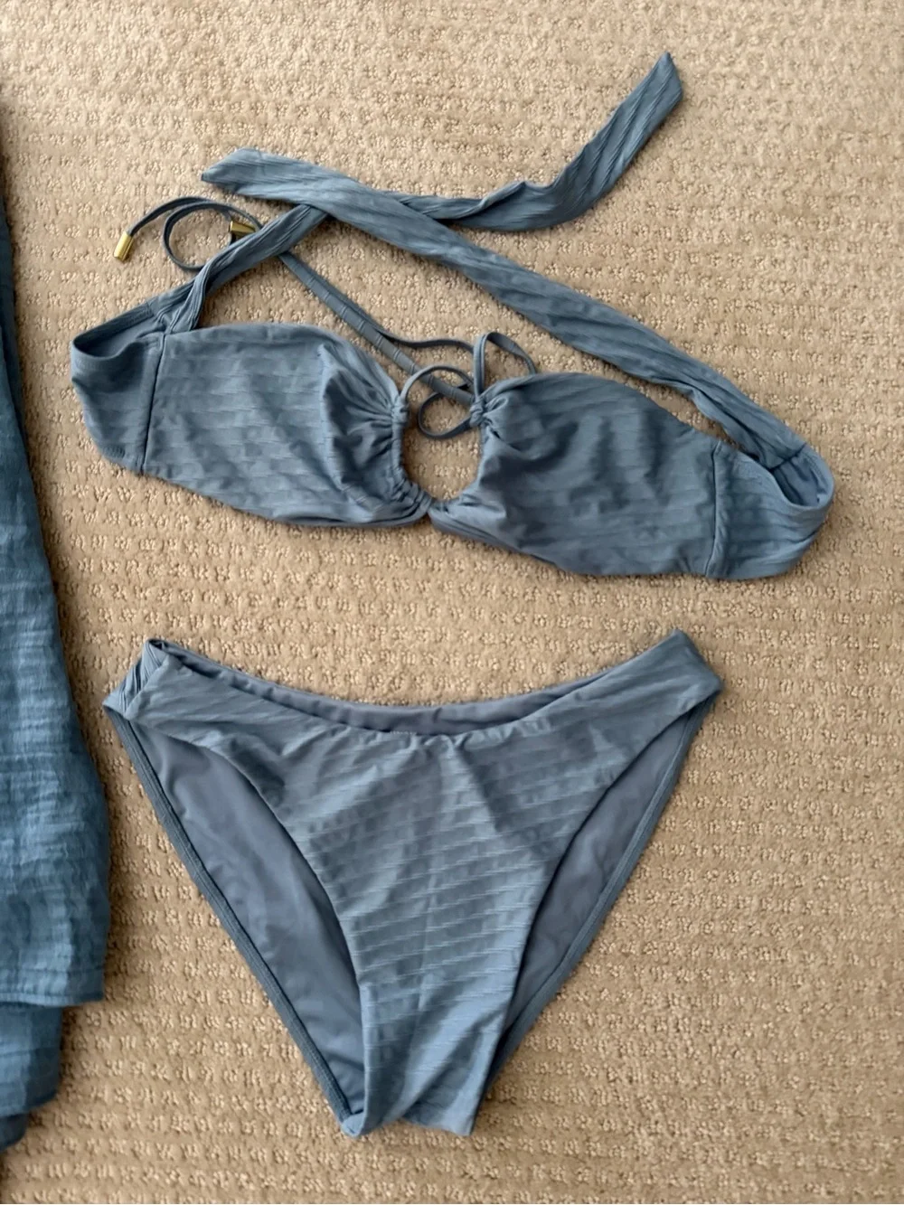 Monday Swimwear Dusty Blue Bikini Set NWOT